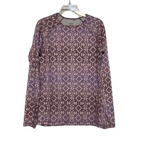 Women’s Nike Pro Hyper Warm Polka Dot Ombre LS Top in Purple Sz LG